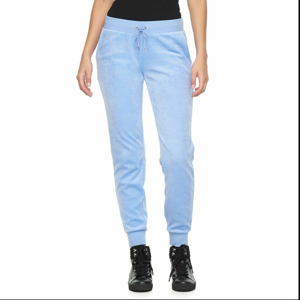 JUICY COUTURE | Zuma Velour Logo Pant Hydrangea